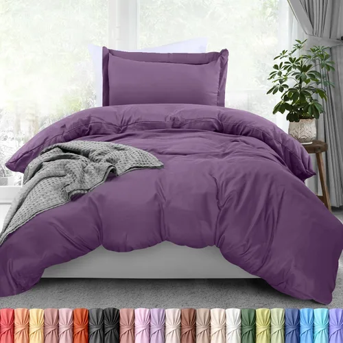 Vista 45 de Utopia Bedding Duvet Cover Twin Size - 2 Piece with Zipper Closure - 1 Comforter Cover 68X90 Inches & 1 Pillow Sham 20X26 Inches (Beige) Comforter