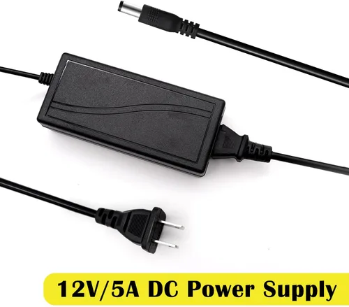 Vista 4 de Adaptador de corriente para cámara de seguridad de 2 puntas, 12 V, 5 A, 100 V-240 V, adaptador de corriente de 8 vías, cable divisor de alimentación