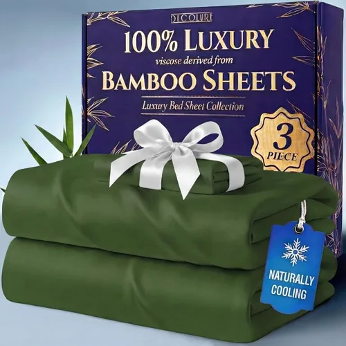 Vista 18 de DECOLURE Sábanas 100% Viscosa Derivada de Bambú Tamaño Individual - Sábanas de Lujo de 3 Piezas Naturalmente Refrescantes, Juego de Cama Ultra Suave