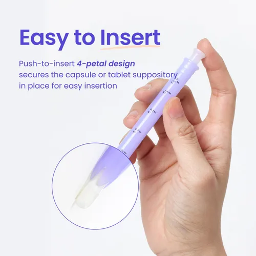Vista 4 de Aplicador de supositorio vaginal y rectal cónico VWELL MaxComfort se ajusta a la mayoría de las cápsulas, tabletas, píldoras, geles y cremas