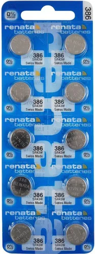 Vista 9 de Renata 386 SR43W Baterías - 1.55V Óxido de Plata 386 Batería de reloj (2 unidades)