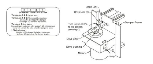 Vista 3 de VDM30-180, reemplazo del actuador de amortiguador de apertura y cierre eléctrico para DuroZone Part 35139