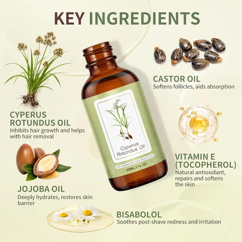 Vista 2 de Cyperus Rotundus Oil Reduces Unwanted Hair Growth 2 oz