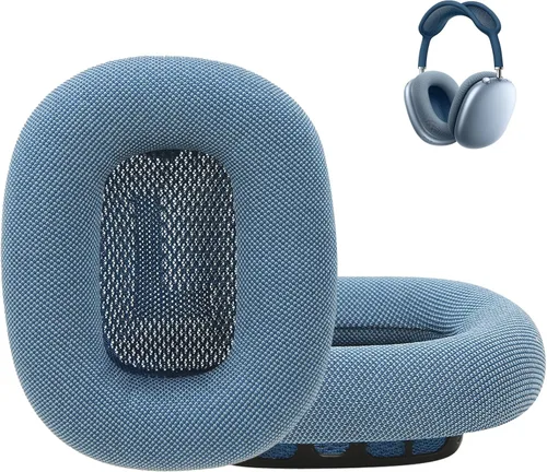 Vista 17 de Almohadillas de repuesto Earrock para auriculares AirPods Max, almohadillas cubiertas de tela de malla con espuma viscoelástica y imán (verde)