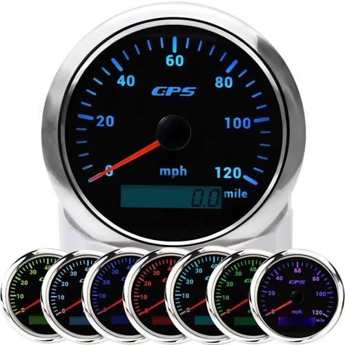 KAOLALI Velocímetro GPS de 85 mm 3-3/8" 0-193 km/h para embarcaciones, velocímetro GPS impermeable para marino, odómetro de velocidad marino