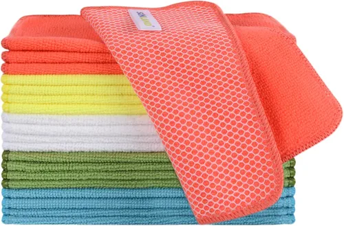 SINLAND Paño de microfibra para lavar platos, trapos de platos, el mejor paño de cocina para lavar, paños de limpieza con lado abrasivo de polímero,