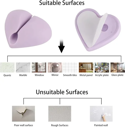 Vista 2 de 40 clips de cable para cables, soporte adhesivo para cable de alambre de corazón, clips organizadores para escritorio, hogar, oficina, automóvil