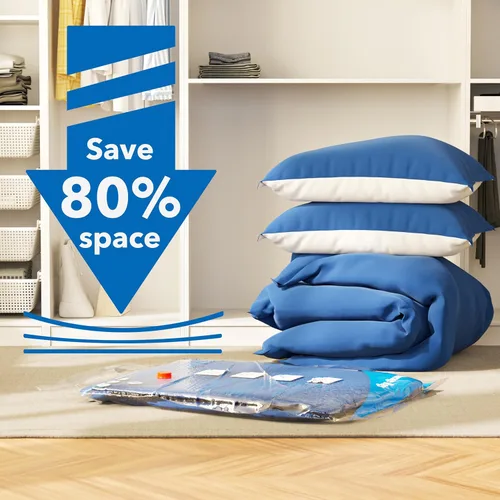 Vista 3 de Bolsas de almacenamiento al vacío 20 combos (4 Jumbo/4 Grandes/4 Medianas/4 Pequeñas/4 Enrollables), bolsas de embalaje de plástico, bolsas