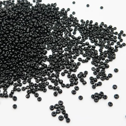 Cuentas de cristal negras 12/0, 11000 cuentas pequeñas de poni a granel de 0.079 pulgadas (0.079 in), cuentas espaciadoras sueltas de semillas para