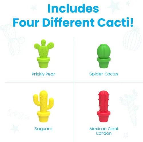 Vista 4 de hand2mind Cactus Counting Desert Juego de actividades matemáticas de diez marcos, contadores de colores para niños, materiales de matemáticas
