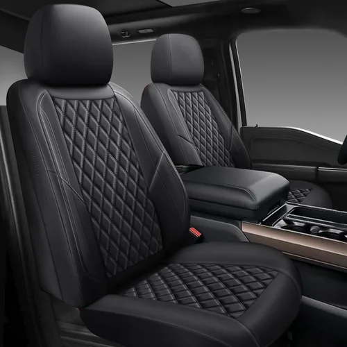 Vista 13 de Fundas de Asiento de Coche de Cuero Premium Par de Asientos Delanteros, Ajuste Universal para Coches, Camiones y SUV, Cojín de Asiento de Coche