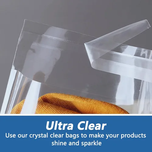 Vista 3 de iMailer - 200 unidades - Bolsas de celofán de 5" x 7" autosellantes - Bolsas de celofán transparentes resellables para tarjetas y sobres A2 A4 A6