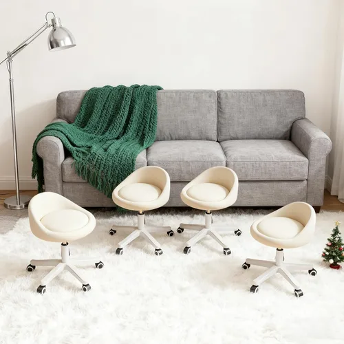 Vista 9 de Taburete con Ruedas – Asiento Giratorio Ergonómico, Altura Ajustable, Ruedas Ultra Silenciosas, Cojín Acolchado de Cuero PU, para Salón, Oficina