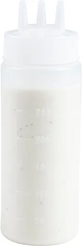 Vista 11 de Botellas exprimibles de condimentos de 12 onzas, 6 botellas exprimibles con puntas de triple dispersión – Botellas pequeñas, flexibles y de plástico