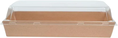 Vista 19 de Restaurantware Matsuri Vision - Bandejas de sushi grandes de 9 x 6 x 1.5 pulgadas, 100 cajas de embalaje de sushi a prueba de grasa, tapas se venden