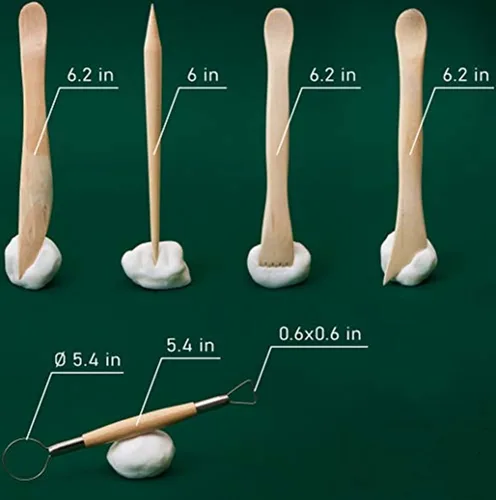 Vista 6 de Zittop Juego de herramientas de escultura de arcilla polimérica – Kit de herramientas de cerámica de cerámica y arcilla para modelar madera – Kit