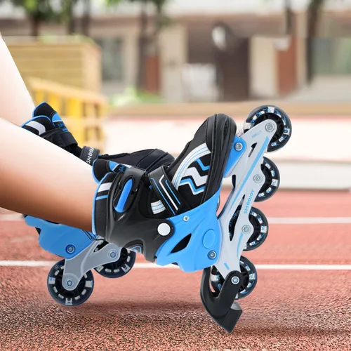 Vista 7 de Inline Skates for Kids 4 Size Adjustable Light-Up Wheels Aluminum Frame Black Rose Red Blade Skate for Boys and Girls S, M, L Sizes, Ages 5-8, 6-12