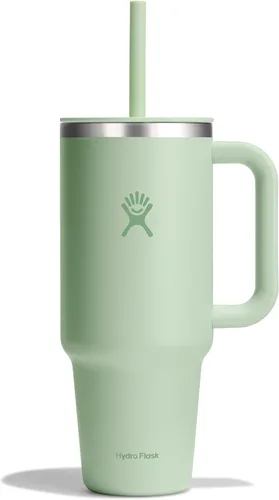 Vista 44 de Hydro Flask Vaso de Viaje de 40 Oz con Asa, Tapa y Pajita - Acero Inoxidable Aislado en 40 Oz Birch