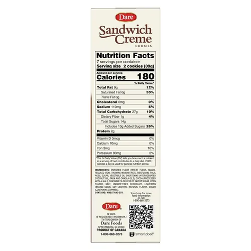 Vista 4 de Dare Galletas de crema de sándwich de chocolate a base de plantas, Kosher, 10.20 onzas (paquete de 12)