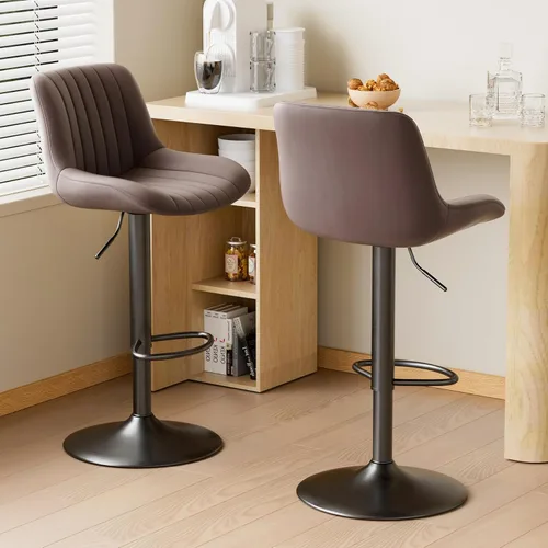 Vista 20 de Nalupatio Bar Stools Set of 1, Adjustable Modern Swivel Bar Stools with Backs, Counter Height Performance Fabric Island Chairs for Home Kitchen