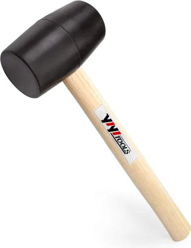 Vista 12 de YIYITOOLS YY-2-005 Mazo de goma con mango de madera–8 onzas, negro