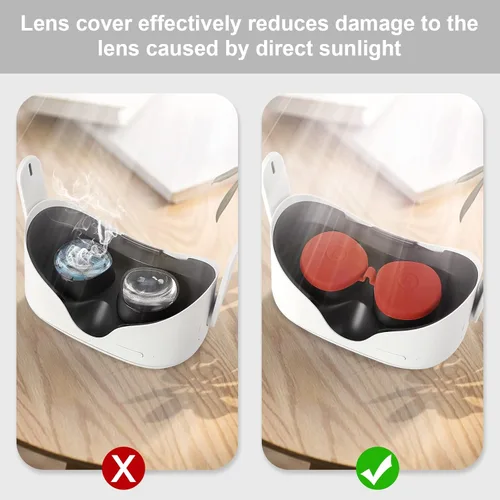 Vista 5 de TOMSIN Touch Controller Grip Cover with Silicone Face Cover, Protective Lens Cover, Silicone Handle Strap for Oculus Quest 2, Sweatproof Lightproof