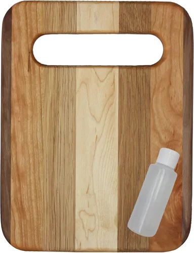 Tablas de cortar de madera hechas a mano incluyendo aceite (9 "x 11" con asa)