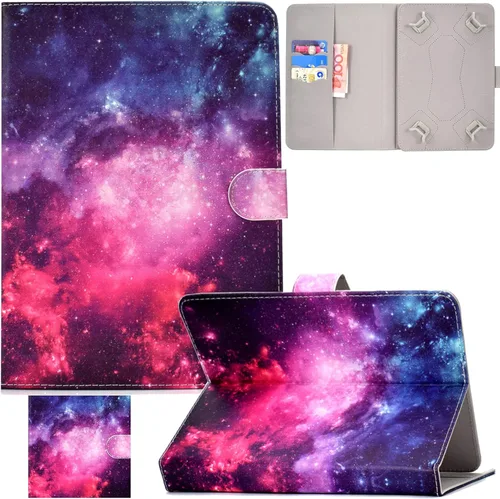 Vista 12 de Funda universal para tablet de 7.0 pulgadas, piel sintética, con soporte de visión multiángulo, ranuras para tarjetas para Samsung Galaxy Tab A 7.0