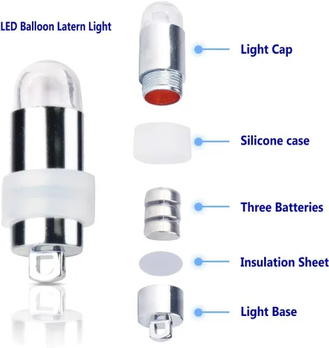 Vista 2 de Paquete de 30 luces LED para fiesta, mini sumergibles, impermeables, luces de fiesta para farol de papel, globos, bodas, Halloween, fiesta