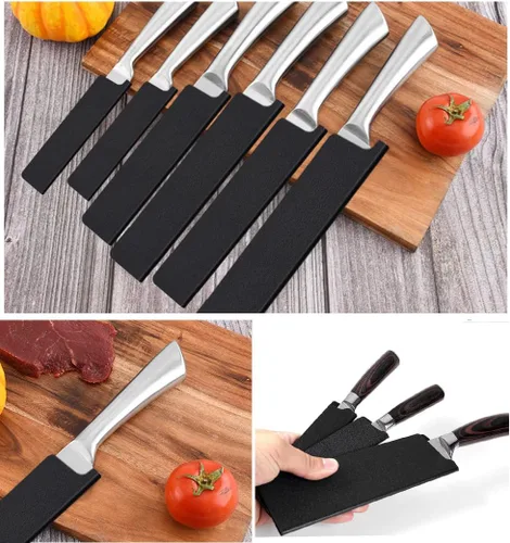 Vista 5 de 10 piezas de juego de protectores universales para el filo del cuchillo, funda para cuchillo sin BPA, suave con tus cuchillas