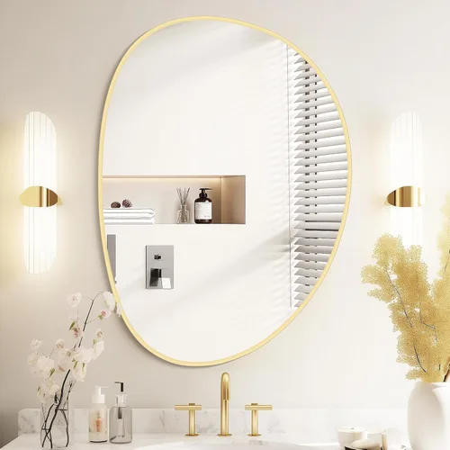Vista 17 de WallBeyond Espejo asimétrico, espejo de pared irregular, espejos de pared decorativos para dormitorio, sala de estar, entrada, pasillo, espejo