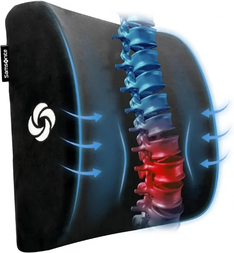 Vista 13 de Samsonite Almohada de apoyo lumbar para respaldo medio e inferior – cojín de respaldo para silla de oficina, silla gaming, silla de escritorio