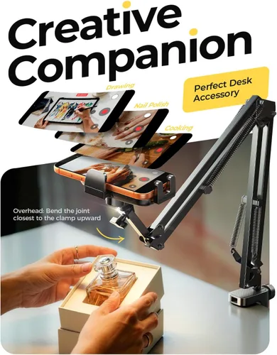 Vista 7 de LISEN Soporte de cuello de cisne para escritorio de cama [3ª actualización], soporte de teléfono celular para escritorio, cama, accesorios