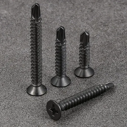 Vista 4 de Wensilon (300 piezas) #8×1” para chapa metálica Tornillos autorroscantes 410 de acero inoxidable negro de cabeza plana de alta resistencia Tornillos