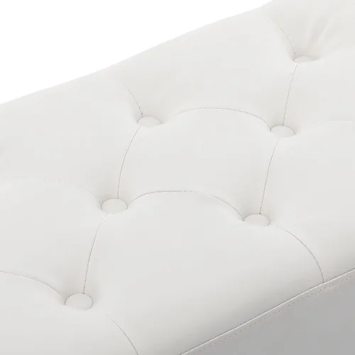 Vista 44 de DUHOME Banco otomano moderno de terciopelo, tapizado con botones, banco de pie de cama con base dorada para entrada, sala de estar, comedor