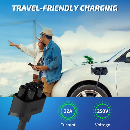Vista 7 de Adaptador NEMA 14-50 para conector móvil Tesla Gen 2, adaptador de carga EV de 240 V 32 A nivel 2 para Tesla Model 3/Y/S/X, enchufe 14-50