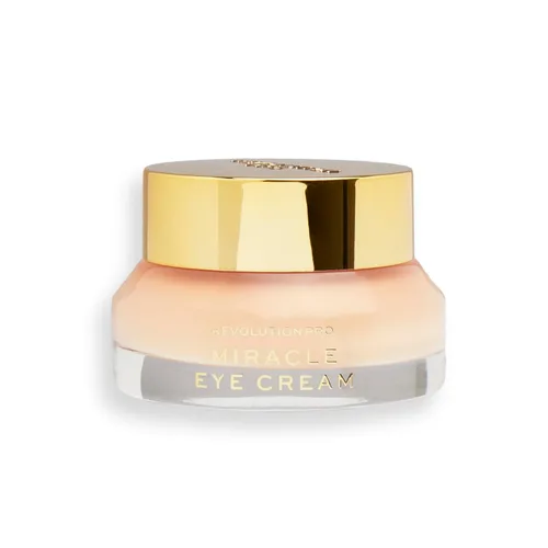 Revolution Pro Miracle Eye Cream, crema hidratante y embellecedora para ojos, ayuda a ojeras y líneas finas con vitamina C y escualeno, 0.5 onzas