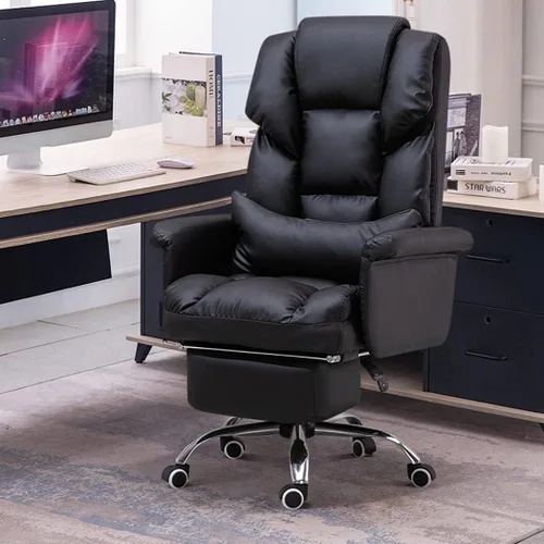 Big and Tall Bonded Leatherreclining Office Chair Task Chair,400Lbs Computer Ergonomic Desk Chair High Back All Day Comfort Ergonomic Lumbar Support