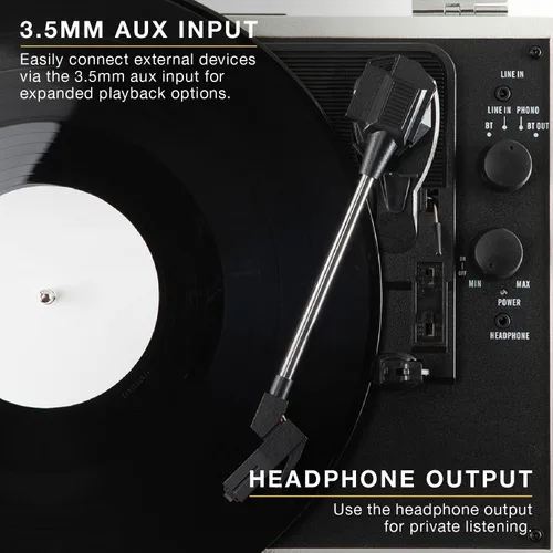 Vista 7 de Victrola Reproductor de discos de maleta - Bluetooth, altavoces integrados