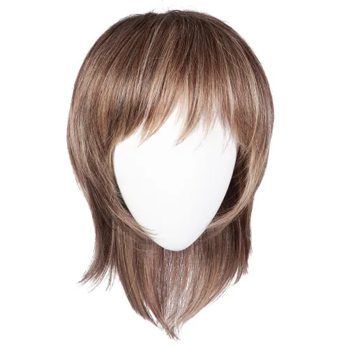 Vista 34 de Raquel Welch Hairuwear, peluca de longitud media con capas de volumen sutil y lazo negro, gorra de tamaño medio, RL10/12 castaño iluminado por el sol