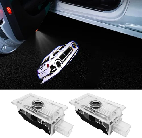 Vista 5 de 2 piezas de luces LED para la puerta del coche con proyector de logotipo Compatible con 300 300C 300S 2005- Presente, luz LED de sombra fantasma