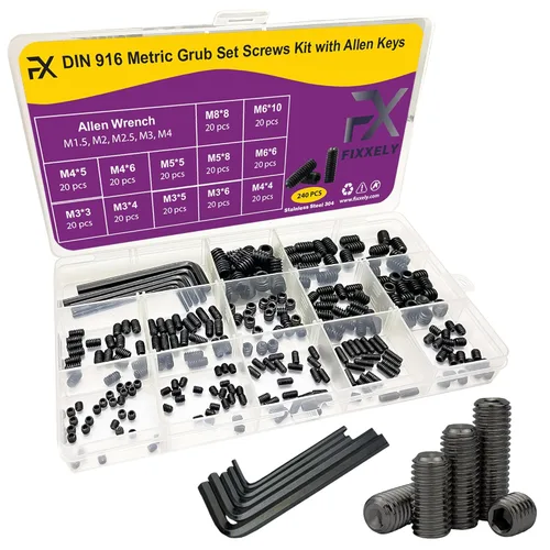 Vista 13 de Kit de Surtido de Tornillos de Fijación (M3, M4, M5, M6, M8) con Llaves Allen – 240 Piezas Duraderas Métricas de Punta Copa de Acero Inoxidable 304