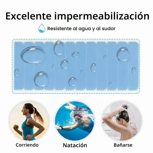 Vista 4 de SUYYA 120 pestañas de cinta de extensión de cabello de doble cara para repuesto de 1.6 in x 0.3 in (azul 120 piezas)