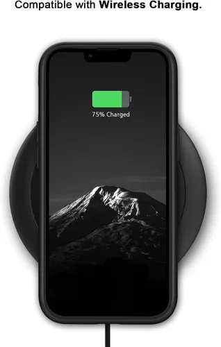 Vista 6 de TENDLIN Compatible con Funda para iPhone 14 de Grano de Madera con Diseño de Textura de Fibra de Carbono, Funda Híbrida de Cuero delgada Negra