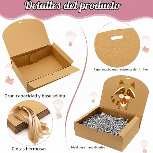 Vista 3 de PLMMOUT 15 cajas de regalo con tapas, caja de propuesta de dama de honor Marrón