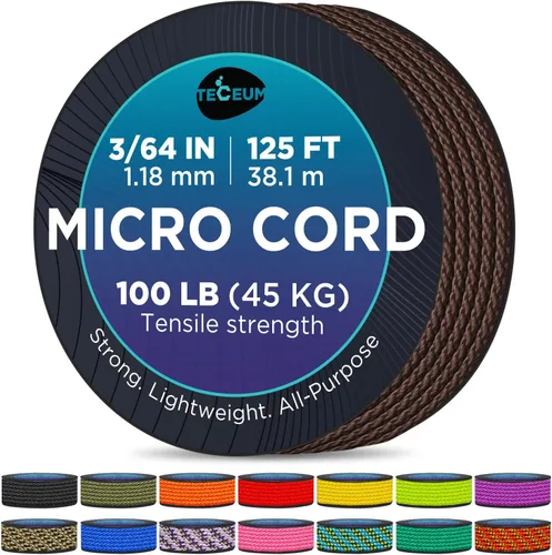 Vista 42 de TECEUM Micro Paracord – 1.18 mm X 38 m – Cordón de Utilidad Micro – Cuerda de Paracord Trenzada Fina – Ideal para Manualidades, Proyectos DIY