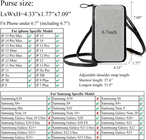 Vista 6 de DIVCIDLC Bolso cruzado pequeño para teléfono celular, cartera con ranuras para tarjetas