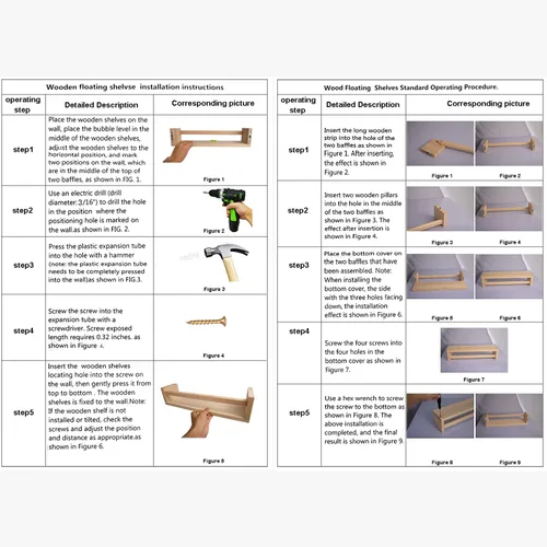 Vista 15 de Juego de 3 estantes de pared para cuarto de bebé, estantes de pared de madera natural para habitación de niños (32 pulgadas, juego de 3)
