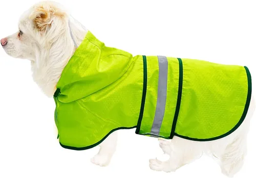 Vista 18 de Impermeable para Perros Resistente al Agua Reflectante - Poncho Ligero Transpirable con Capucha Abrigo Chaqueta de Lluvia con Correa Ajustable