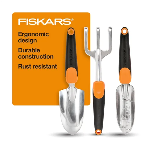 Vista 8 de Fiskars Ergo Cultivador para Cavar, Airear el Suelo y Deshierbar, Herramienta de Jardín de Alta Resistencia con Agujero para Colgar